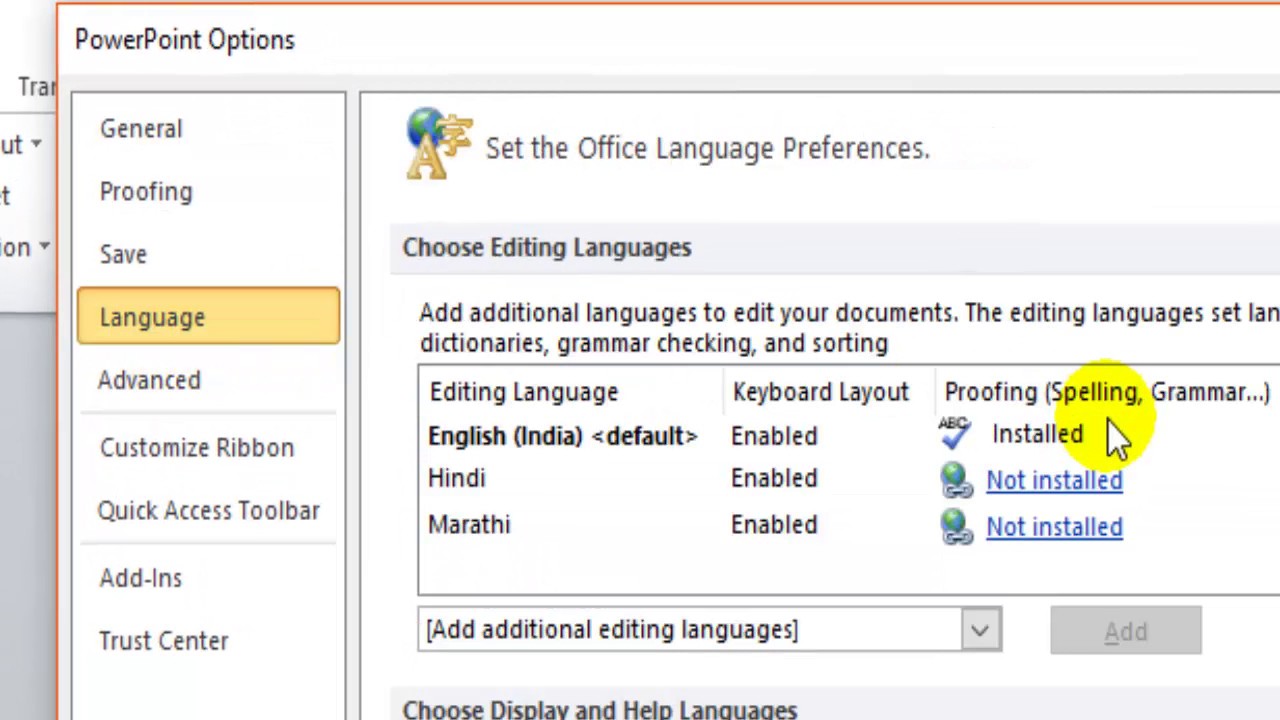 How to change the language in powerpoint mac